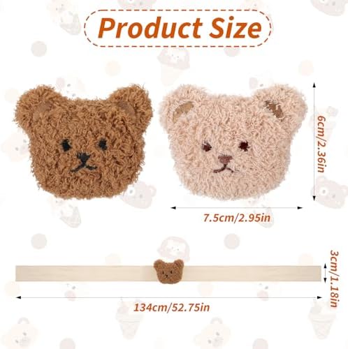 Ymapinc 4Pcs Bear Nursery Curtain Ties, Bedroom Window Decor - Image 2