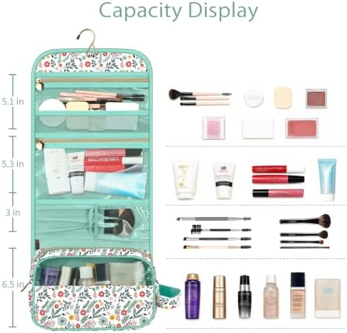 FINTIE Hanging Toiletry Bag Portable Travel Cosmetic Makeup Organizer - Image 4