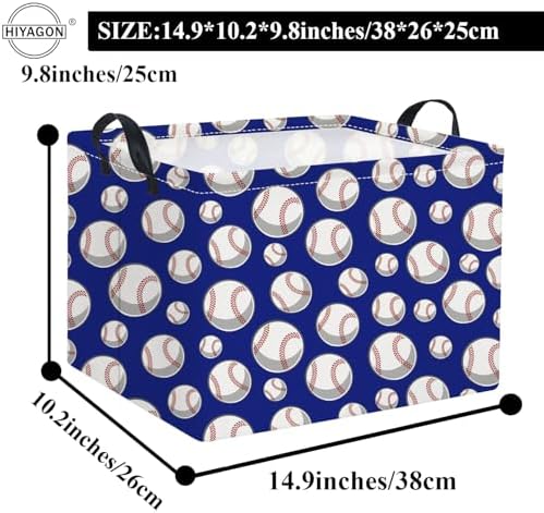 Rectangular Baseball Toy Storage Bin Organizer Box - Image 7