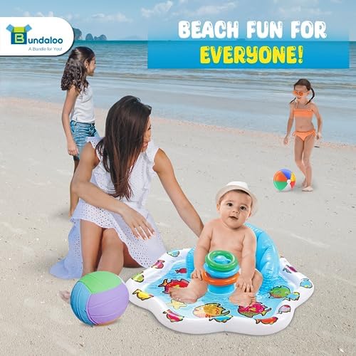 Baby Splash Pad with Inflatable Backrest and Stackable Ring Toys – Sensory - Image 4