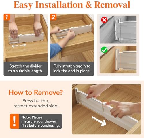 Lifewit 16 Pack 4" High Drawer Divider, Adjustable Drawer Organizer Clothes - Image 5