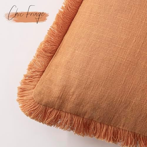 Foindtower Decorative Linen Fringe Throw Pillow Covers Cozy Boho Farmhouse - Image 3