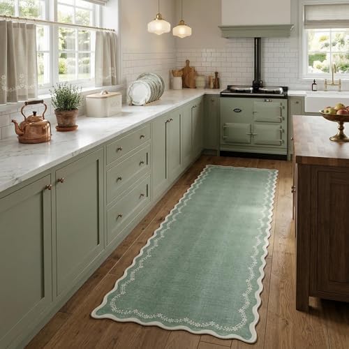 GarveeHome 2.5x10 Scalloped Washable Runner Rug Long Hallway Kitchen Rug - Image 3