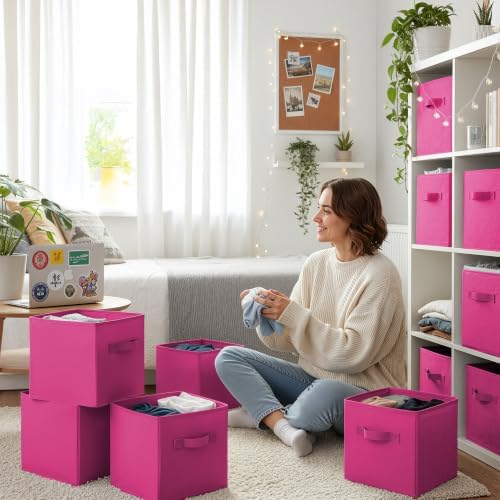 GRANNY SAYS 11 Inch Cube Storage Bin, Cube Organizer Bins, Rose Red - Image 7