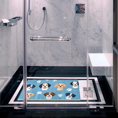 Bathtub Mat Non Slip 26.8x15.1 Inch, Dogs Paws Pattern Shower Mat - Image 6