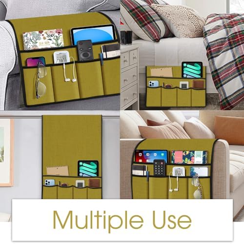 Joywell Remote Control Holder Armchair Caddy Armrest Organizer Lemon Yellow - Image 7