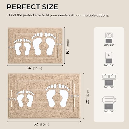 GRANNY SAYS Beige Bathroom Rugs Set 2 Piece, Soft Microfiber Bath Mats - Image 2