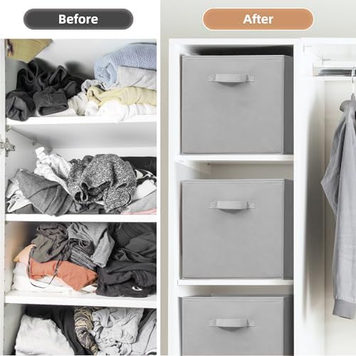 STORAGE MANIAC Storage Cubes, 13 Inch 6 Pack Collapsible Fabric Shelf Bins - Image 7