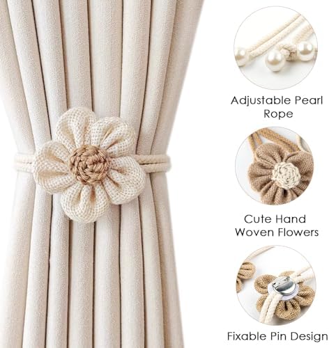 SRG Curtain Tiebacks for Curtains 4 Pack, Decorative Curtain Holdbacks for - Image 3