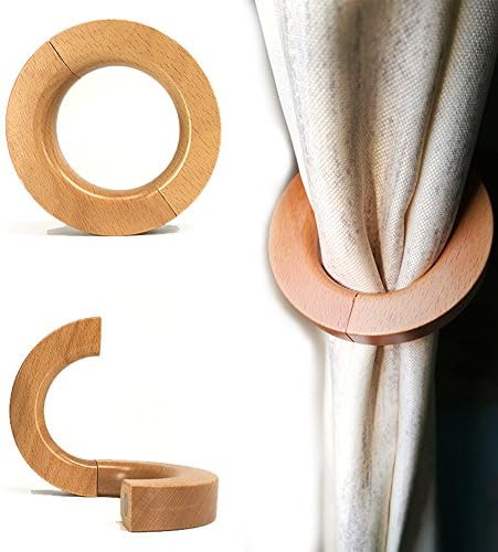 NICE PURCHASE 2 Pcs Wooden Curtain Tiebacks Holdbacks European Classic Retro by Nice+purchase