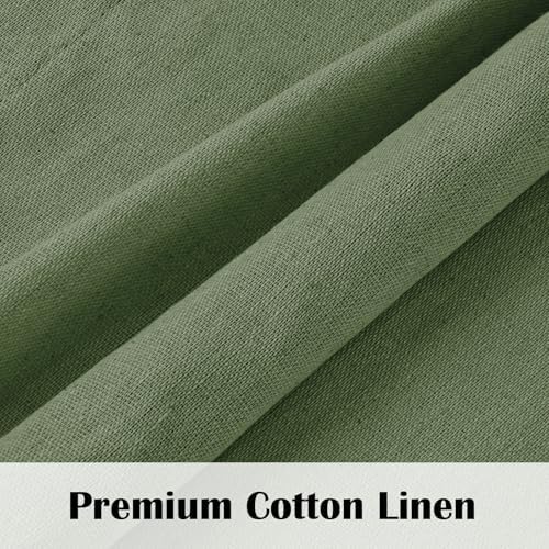 FRAMICS Farmhouse Valance Curtains, Boho Cotton Linen Kitchen Valance, Olive - Image 4