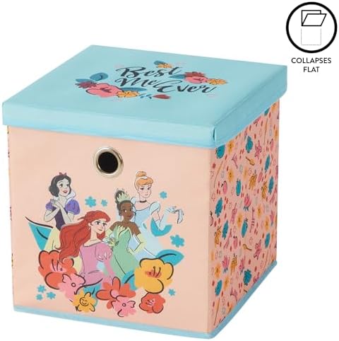 Idea Nuova Disney Princess Collapsible Fabric Storage Cube, 10” Organizer Bin - Image 5