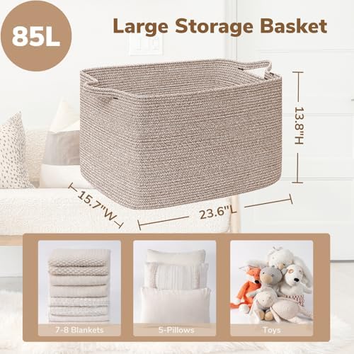 Goodpick 85L Large Woven Rope Blanket Basket - Image 3