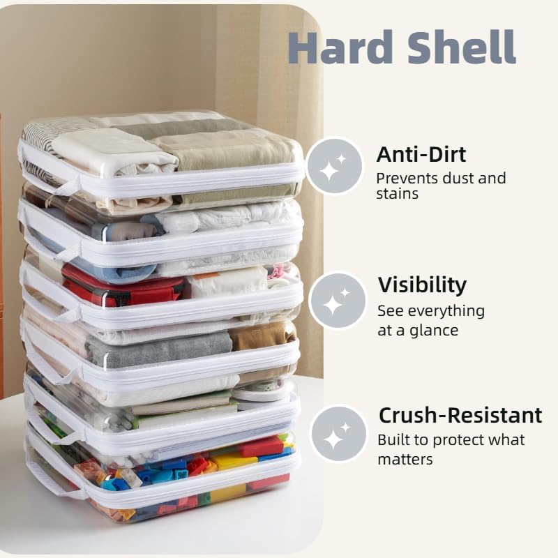 6-Pack Clear Bag Hard Shell Zipper Case - Image 5