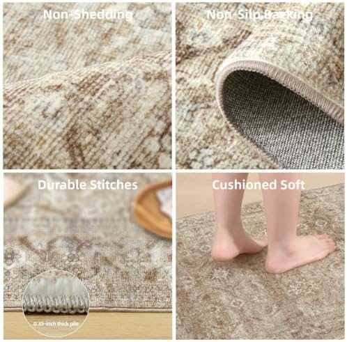 6x9 Area Rugs for Living Room: Washable Bedroom Rug Non Slip Boho Carpet - Image 5