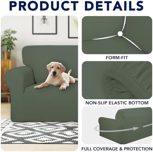 PureFit Waterproof Loveseat Couch Cover Slipcovers - Image 4