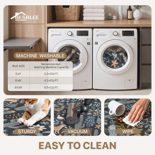 BESBLEE 2X10 Washable Kitchen Runner Rug, Animal Non Slip - Image 5