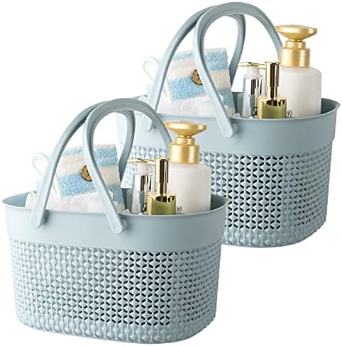 rejomiik 2 Pack Plastic Shower Caddy Basket, Portable Organizer Storage Tote by rejomiik
