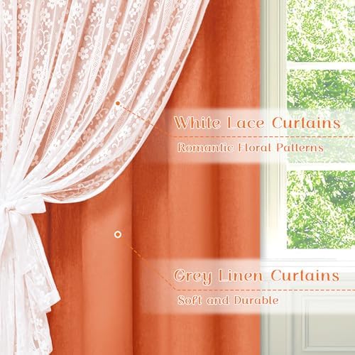 ASPMIZ Linen Curtains for Living Room Double Layers Curtains for Bedroom - Image 3