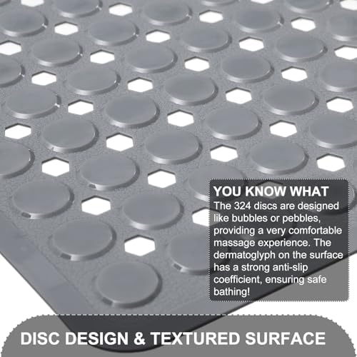 TEESHLY Bath Mat for Tub & Shower, Non Slip Soft Bathmat - Image 2