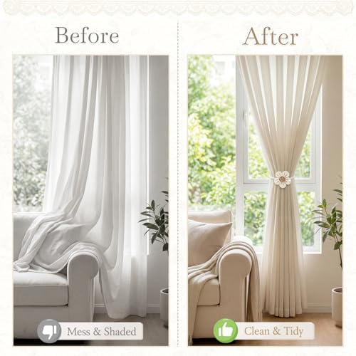 VIS'V Magnetic Curtain Tiebacks, Boho Curtain Holdbacks - Image 5