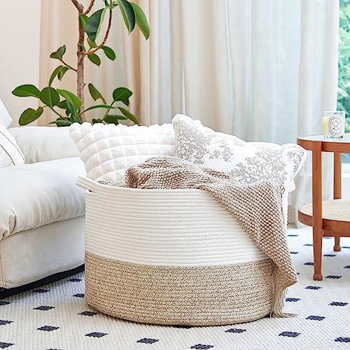 R RUNKA Extra Large Cotton Rope Basket 22" x 14" - Image 4
