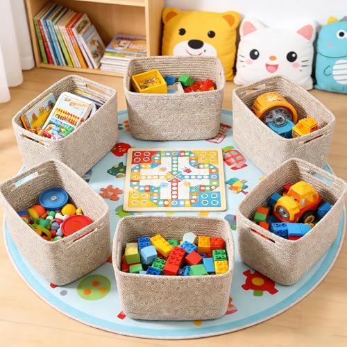6 Pack Woven Rope Baskets, 12.6"×9"×7.8" Storage Bins - Image 3
