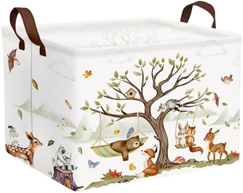 Large Woodland Baby Toy Basket Collapsible Kids Storage Bin Cute Shower Gift by BOOHIT