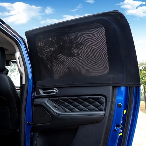 Car Rear Side Window Shades for Pickup Trucks, 7 Seats Larger SUVs, Breathable by Yayalovehomee