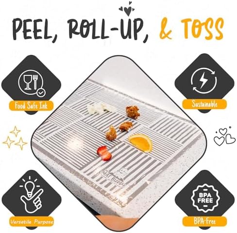 Disposable Place Mats with 4-Sided Adhesive, Non-Toxic - Image 2