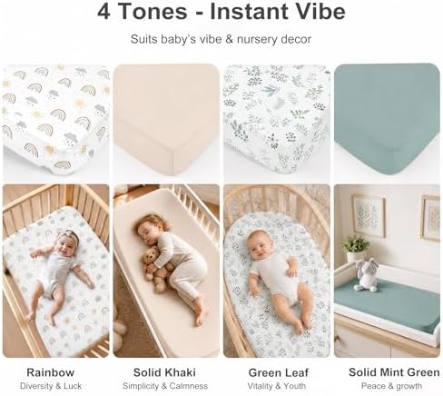 4 Pack Bassinet Sheets, Compatible - Image 5