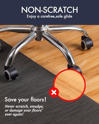 BARoyal Office Chair Mat for Hardwood Floor Under Desk Computer Rolling Chair - Image 2