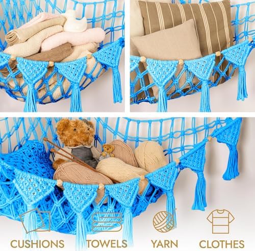 TIDYTEDS Macrame DreamLights Boho Stuffed Animal Storage Net Hammock Extra - Image 6