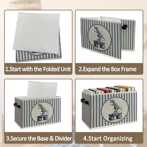 Dinosaur Truck Boy Nursery Foldable Storage Bins Box - Image 5