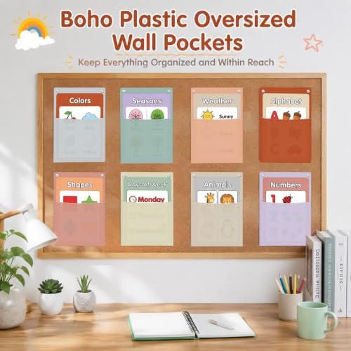 16 Pcs Boho Plastic Oversized Wall Pockets - Image 4