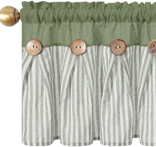 ASPMIZ Farmhouse Cotton Linen Valances - Image 3