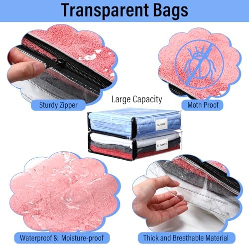 Kenning 20 Pcs Clear Zippered Storage Bags - Image 3