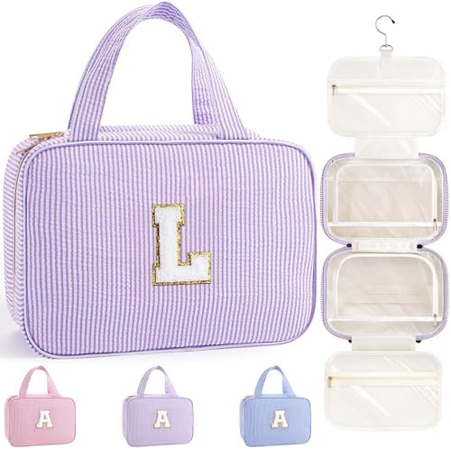 TOPEAST Travel Hanging Toiletry Bag, Personalized Initial Toiletry Pouch by TOPEAST