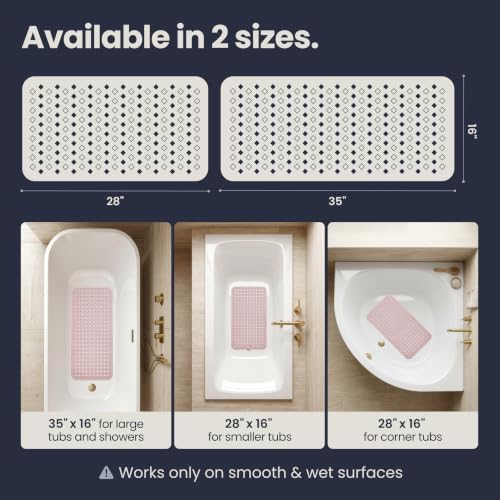 homerella Bathtub Mat Non Slip 28x16 Shower Mat Non Slip Anti Mold BPA Free - Image 5