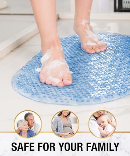 HITSLAM Oval Bathtub Mat Non Slip, 27x15 Inch Bubble Bath Tub Mat - Image 7