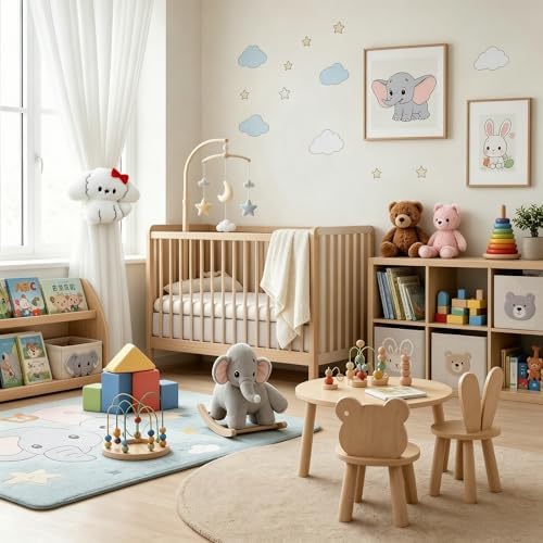 2 Pack Neutral Nursery Decor Cartoon White Dog Curtain Tiebacks, Cute & - Image 6