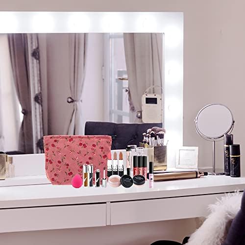 PAZIMIIK Makeup Bag Large Zipper Corduroy Make Up Pouch - Image 5