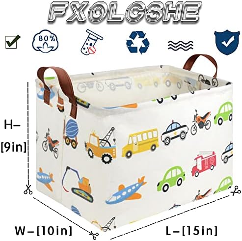 FXOLCSHE Rectangular Car basket, Car toy storage box, Collapsible Car Storage - Image 6