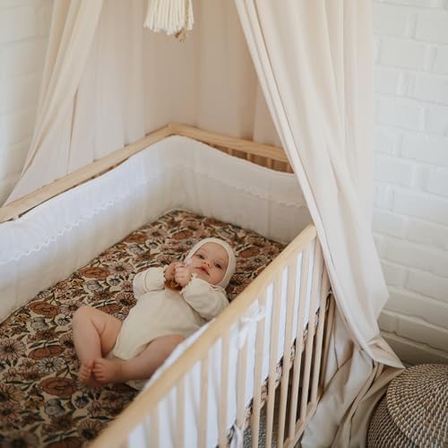 mushie Extra Soft Muslin Fitted Crib Sheet | 192 Thread Count | 28"x 52" - Image 6