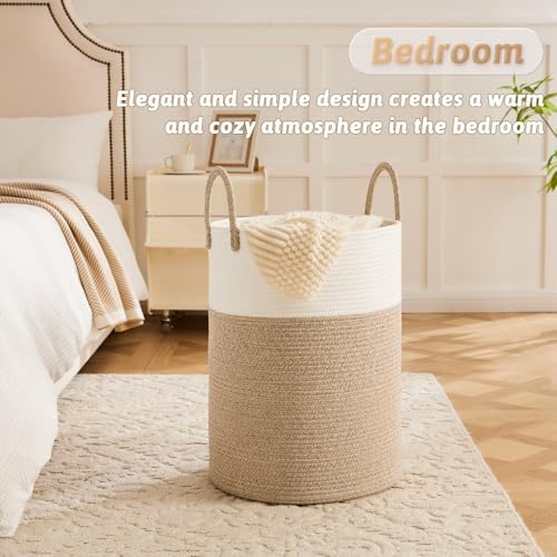 Artfeel Laundry Basket, Woven Cotton Rope Laundry Hamper, 80L - Image 4