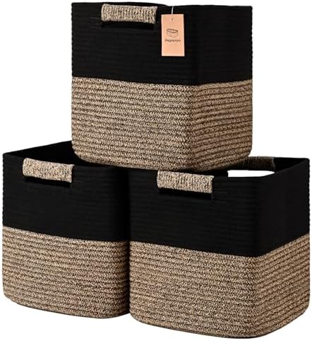 12 Inch Storage Cubes, 3 Pack Cube Storage Bins by Degeyoyo