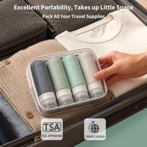 Gemice Travel Bottles for Toiletries, Tsa Approved, Travel Size Containers - Image 3