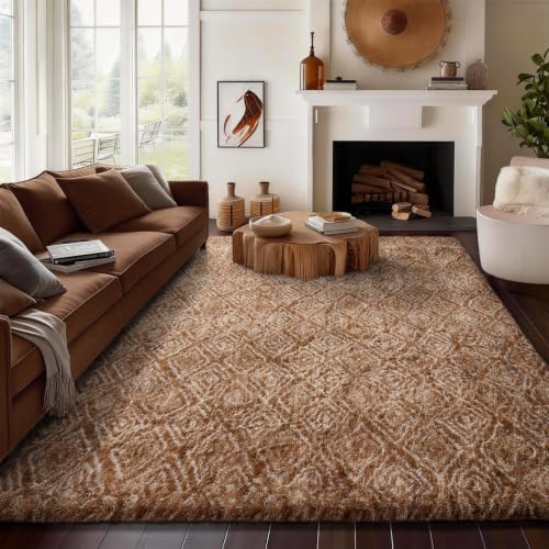 Ophanie 8x10 Brown and White Diamond Striped Rugs - Image 3