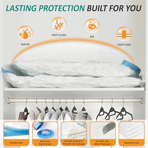 12 Jumbo Vacuum Storage Bags for Blankets & Bedding, Space Saver Bags - Image 4