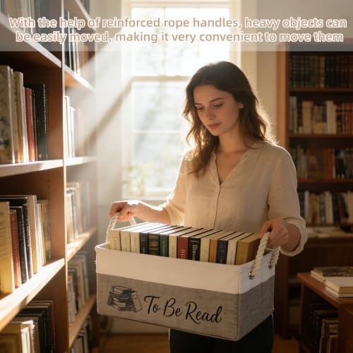 2 Pack TBR Book Storage Basket Bin - Image 5